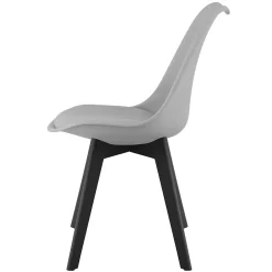 Chaise VALORA RIXK - Grise avec pieds noirs pour salon, bureau, salle à manger x1