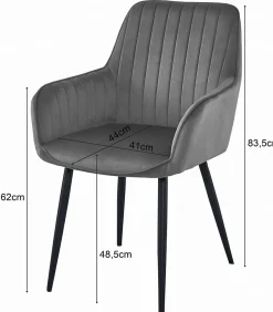 Chaise VALORA SOLDEN - Velours beige foncé avec pieds noirs x 2