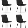 Chaise VALORA TURIN - Design intemporel en velours noir x 4