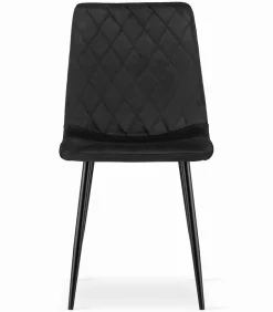 Chaise VALORA TURIN - Design intemporel en velours noir x 4