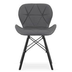 Chaise VALORA WAKO - Design ergonomique moderne, grise avec pieds noirs x 2