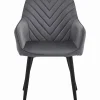 Chaises de salle à manger Valora WAAV Velours gris foncé avec pieds noirs x 2