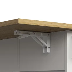 Chariot Cuisine Plan Travail Serviettes Épices Bois Buffet Blanc Blackcolors