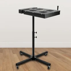 Chariot cuisine 120x65cm extensible, 5 tiroirs, porte-épices/serviettes, roulettes, îlot multifonction