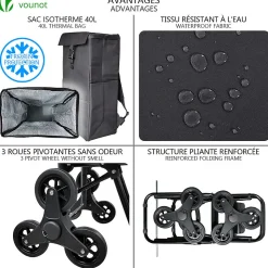 Chariot de course avec sac isotherme VOUNOT