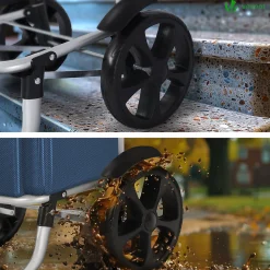 Chariot de course pliable aluminium 2 roues bleu marine VOUNOT