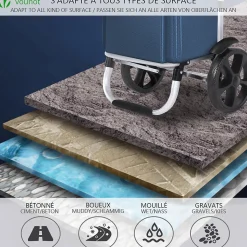 Chariot de course pliable aluminium 2 roues bleu marine VOUNOT