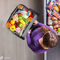 Chariot de course pliable aluminium 2 roues gris VOUNOT