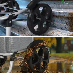 Chariot de course pliable aluminium 2 roues gris VOUNOT