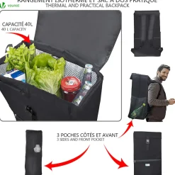 Chariot de courses pliable avec siege Jaune VOUNOT