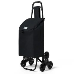 Chariot de courses pliable monte escalier style oxford noir VOUNOT