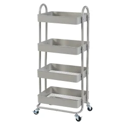 Chariot de service Pyhäntä à 4 paniers acier 104 x 46 x 35 cm camel en.casa