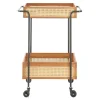 Chariot de service Tervola 81 x 61 x 39 cm noir effet bois aspect rotin en.casa
