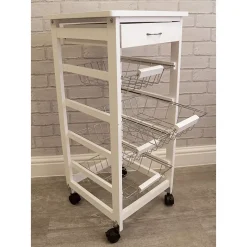 Chariot, desserte de cuisine St Helens Home and Garden, avec 4 roulettes et 4 paniers métallique GH404