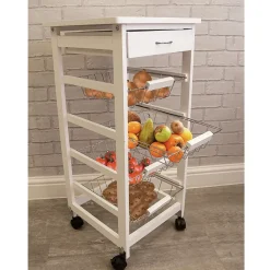 Chariot, desserte de cuisine St Helens Home and Garden, avec 4 roulettes et 4 paniers métallique