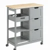 Chariot Service, Desserte Cuisine, Table Roulante, Meuble Rangement, Gris,FKW79-HG SoBuy