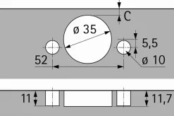 Charnière HETTICH Intermat 9943 - Base 12,5 mm - TH 43 - À enfoncer - 48053