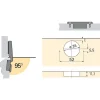 Charnière invisible à visser Intermat pour porte à moulure - Hettich - Angle d'ouverture 95 degré - Entraxe 52 mm - Coudure 0 mm