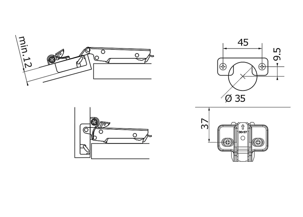 Charnière SoftClose de 110° Kombu GoodHome métal