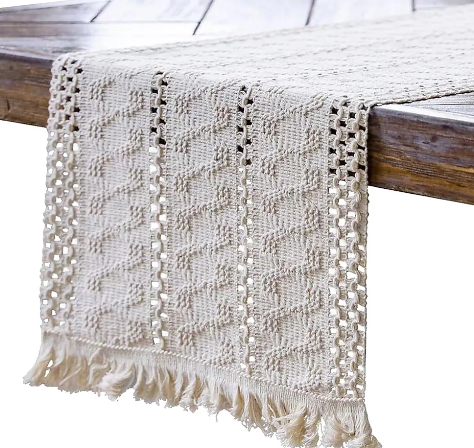 Chemin de Table Bohème Coton et Lin 30 x 140 cm