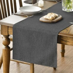 Chemin de Table Polyester Gris 40 x 140 cm