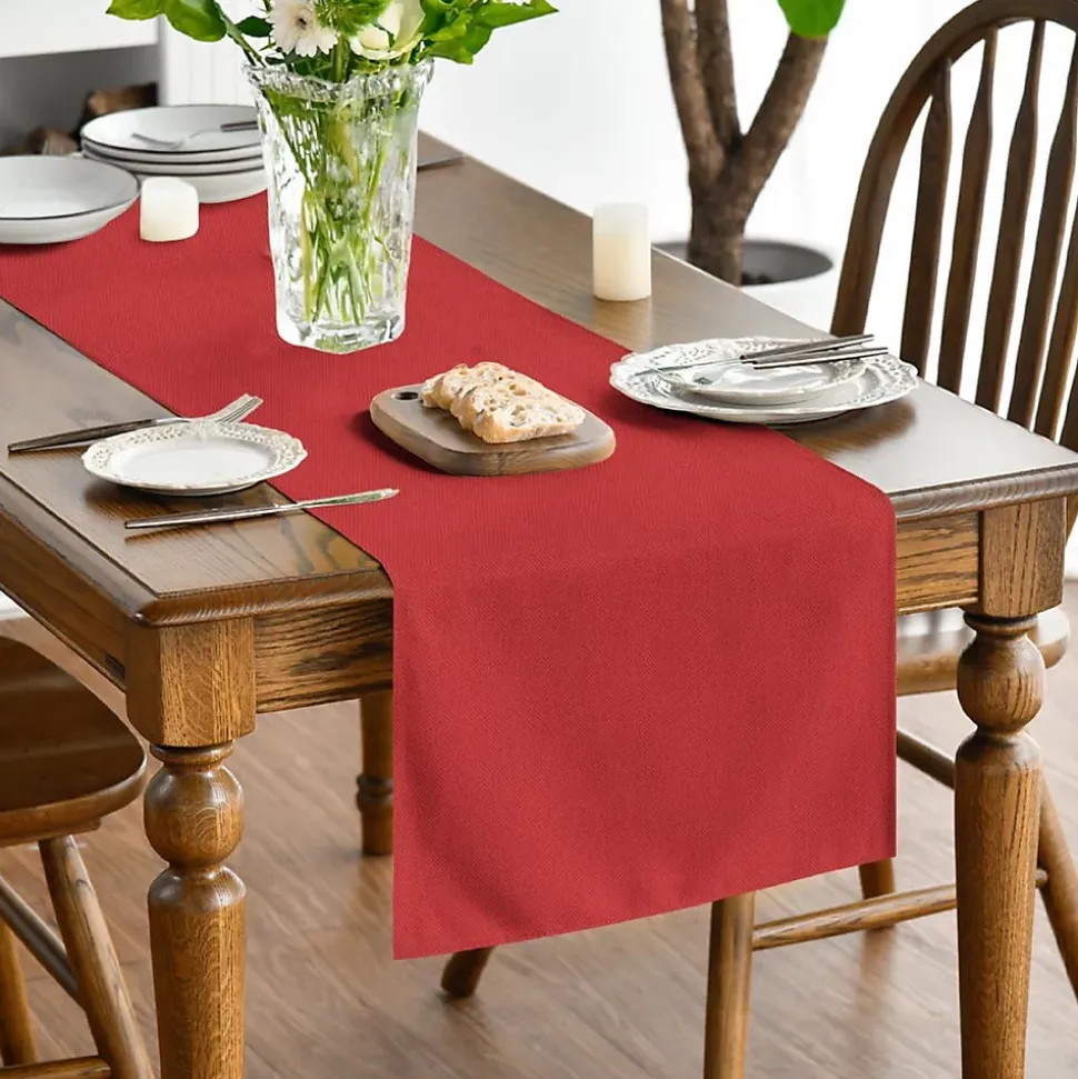 Chemin de Table Polyester Rouge 40 x 180 cm