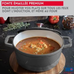 Cocotte 26 cm en fonte émaillée gris classique 4.5 L Elo