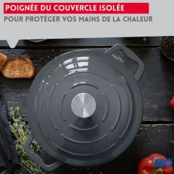 Cocotte 26 cm en fonte émaillée gris classique 4.5 L Elo