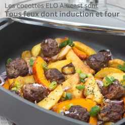 Cocotte 28 x 28 cm en fonte aluminium antiadhésive 3,6 L Elo Alucast