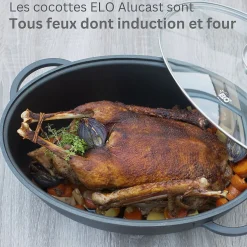 Cocotte 38 x 25 cm en fonte aluminium antiadhésive 7 L Elo Alucast