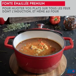 Cocotte en fonte émaillée 26 cm rouge cerise 4.5 L Elo