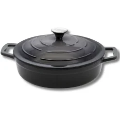 Cocotte en fonte émaillée basse gris classique 28 cm 2,8 L Elo