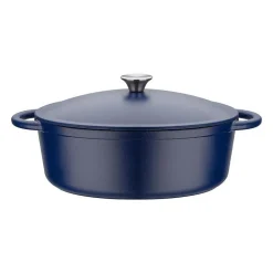 Cocotte fonte massive - GSW - BLUE MAGIC - 33 x 25 cm - Ovale - Induction - Bleu