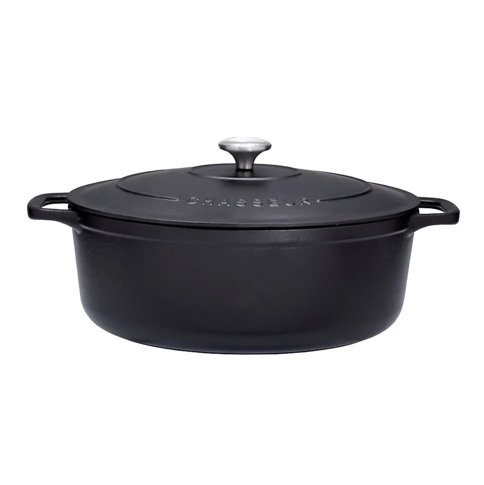 Cocotte ovale 33 cm chasseur noir interieur noir