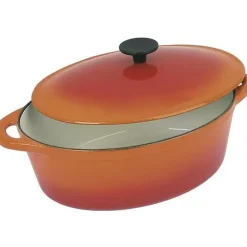 Cocotte ovale en fonte d'acier émaillée - 37 cm - 9 L - Orange