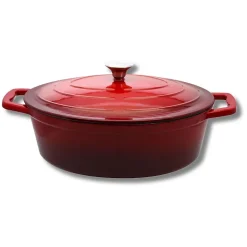 Cocotte ovale en fonte émaillée 33 cm de long rouge cerise 4,9 L Elo