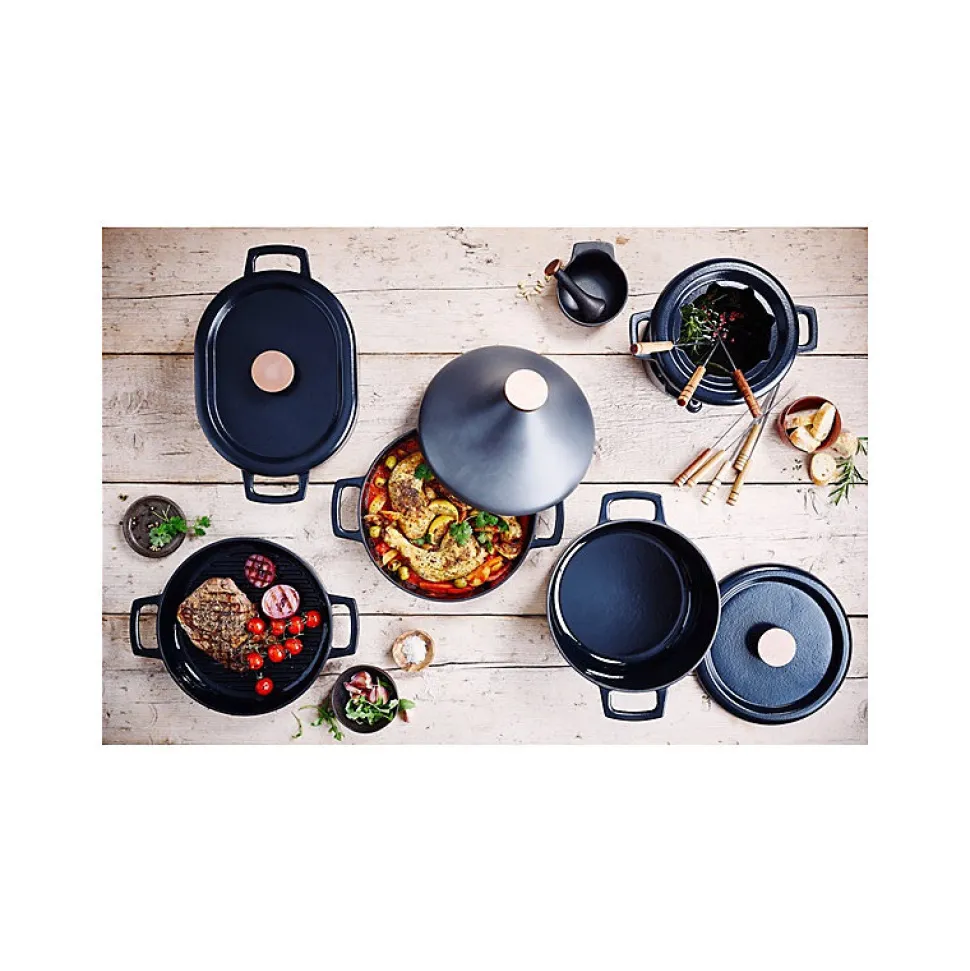 Cocotte ronde BEKA Nori fonte emailee 26 cm 5 L Noir