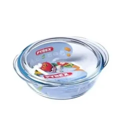 Cocotte ronde Pyrex 1,6 L modèle 1450096 en verre borosilicate avec couvercle