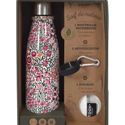 Coffret bouteille isotherme 50 cl avec mousqueton Fleurie