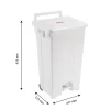 Collecteur à pédale 100 L - couvercle blanc