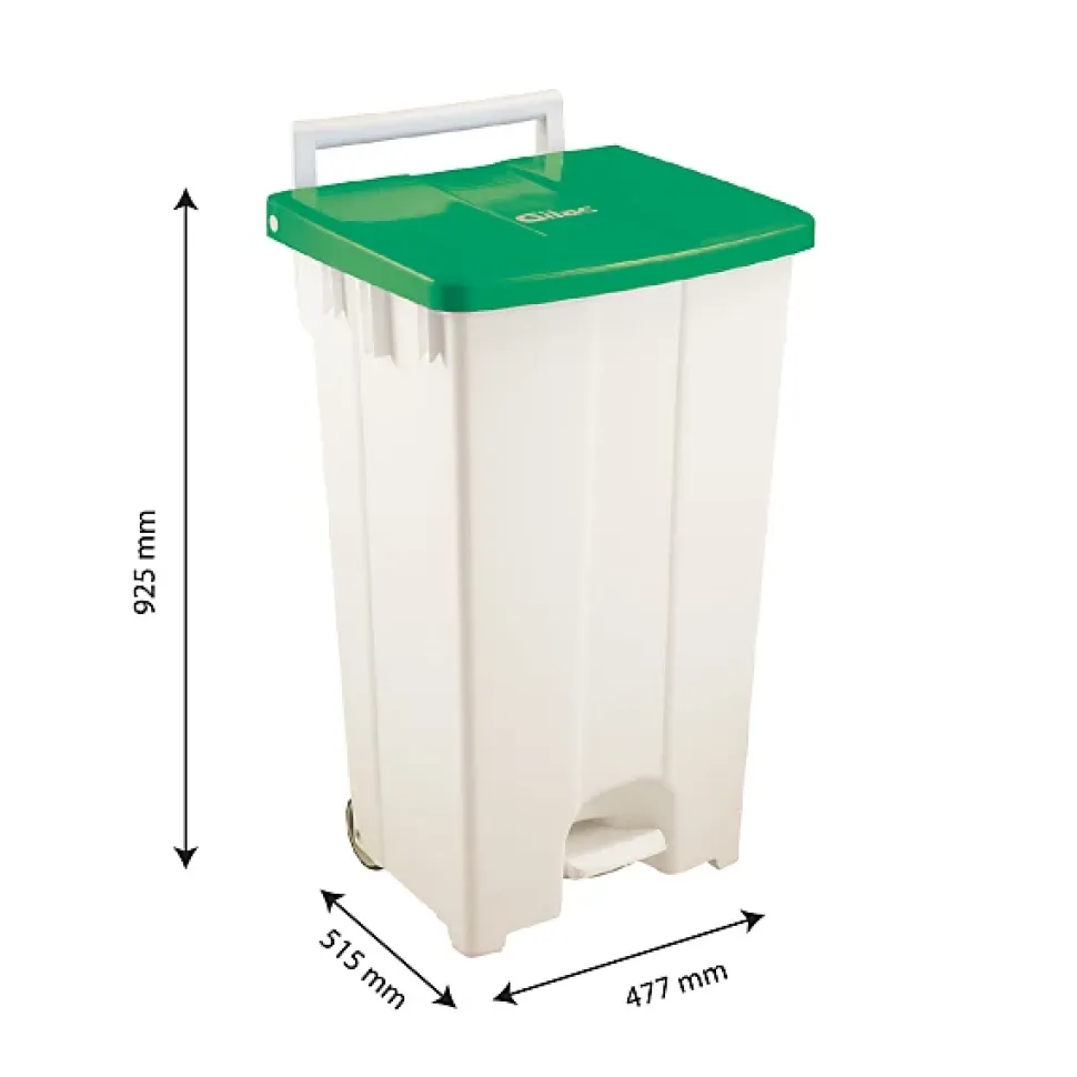 Collecteur à pédale 100 L - couvercle vert
