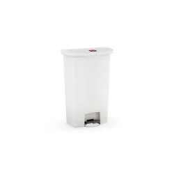 Collecteur déchets à pédale Slim Jim 68 litres - Blanc