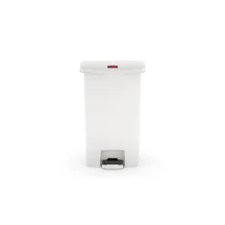 Collecteur déchets à pédale Slim Jim 68 litres - Blanc