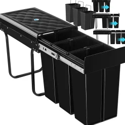 Collecteur de déchets 30L 3 compartiments 26 x 48 x 42 cm