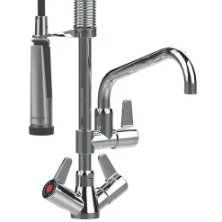 Colonne de prélavage compact mélangeur monotrou - Presto Chef - PRESTO - Avec douchette et bec de remplissage - Débit 26 l/min