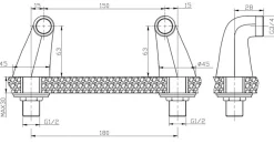 Colonnette mâle mâle H.7 cm, doré brossé, essebagno vendue par 2