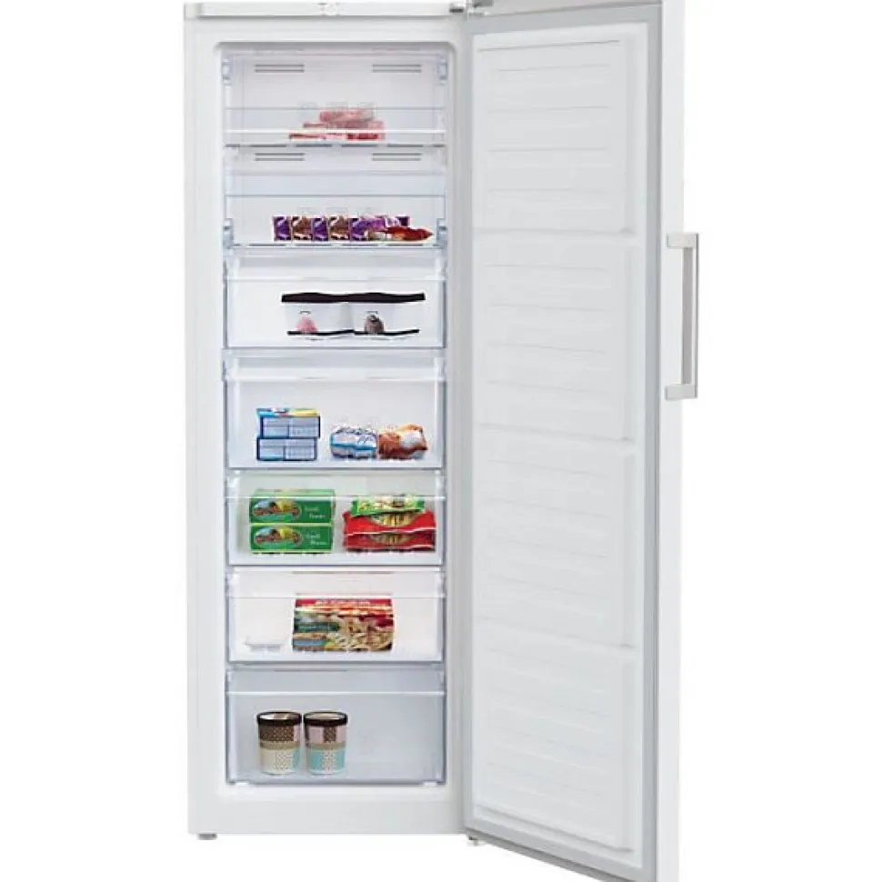 Congelateur Armoire - BEKO série b100 - RFNE290L41WN - Classe E - 256 L - 5 tiroirs - 59,5 x 70 x 171,4 cm - Blanc