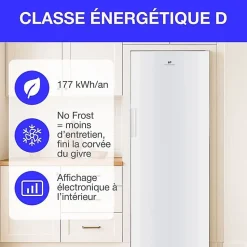Congelateur Armoire - CONTINENTAL EDISON - CECUF204NFWD - 204 L - Total No Frost - Classe D - Blanc