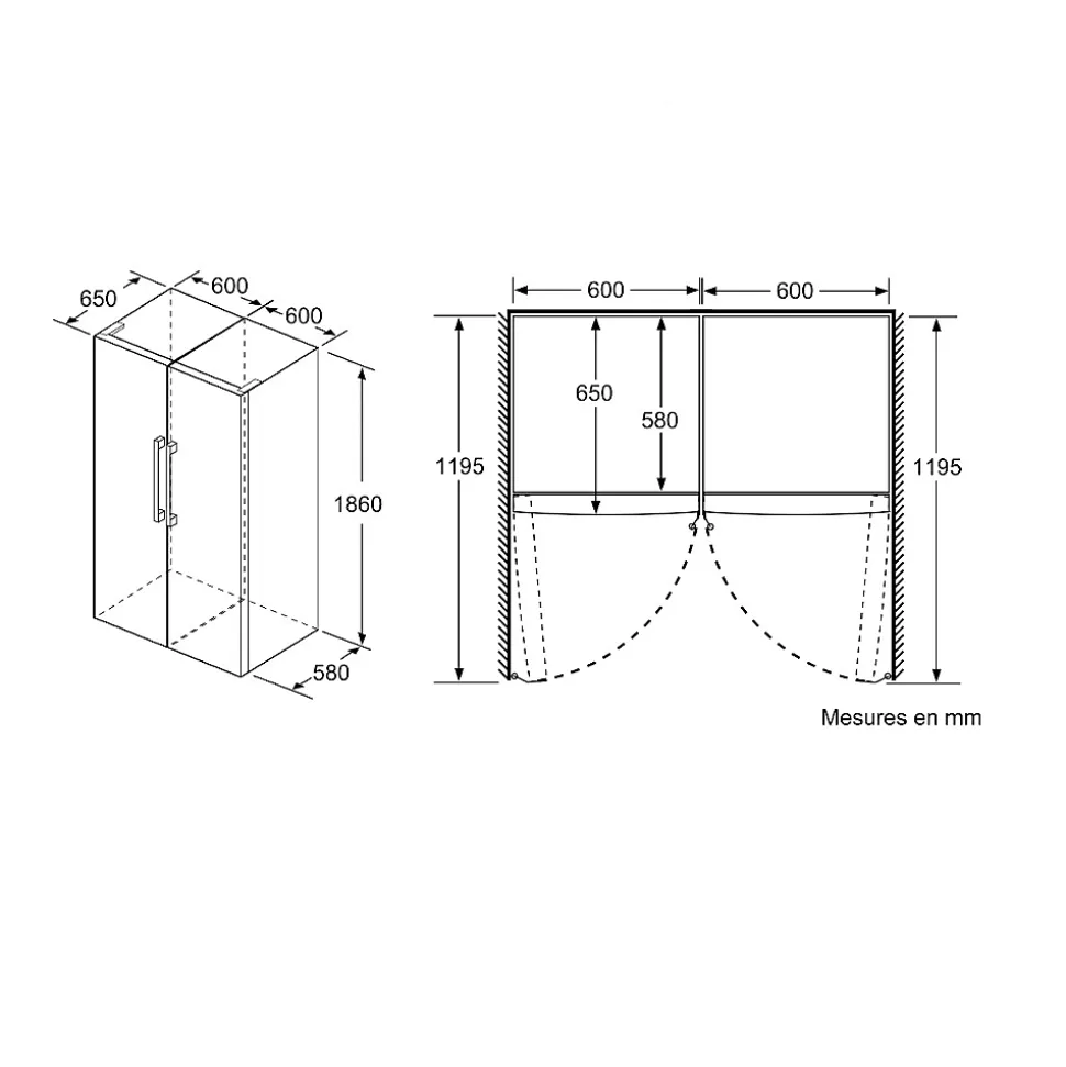 Congélateur armoire 60cm 242l nofrost gris Bosch GSN36VLEP