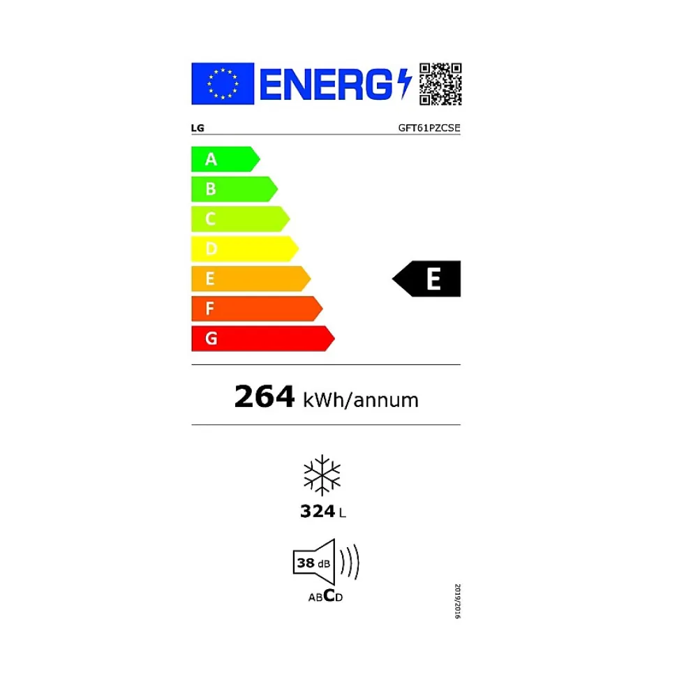 Congélateur armoire 60cm 324l silver Lg GFT61PZCSE
